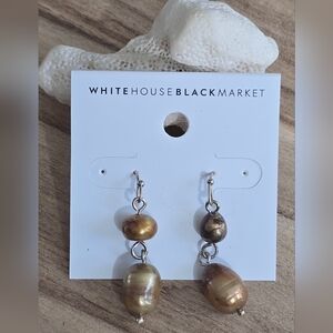 White House Black Market Fresh Water Pearl Hook Earrings